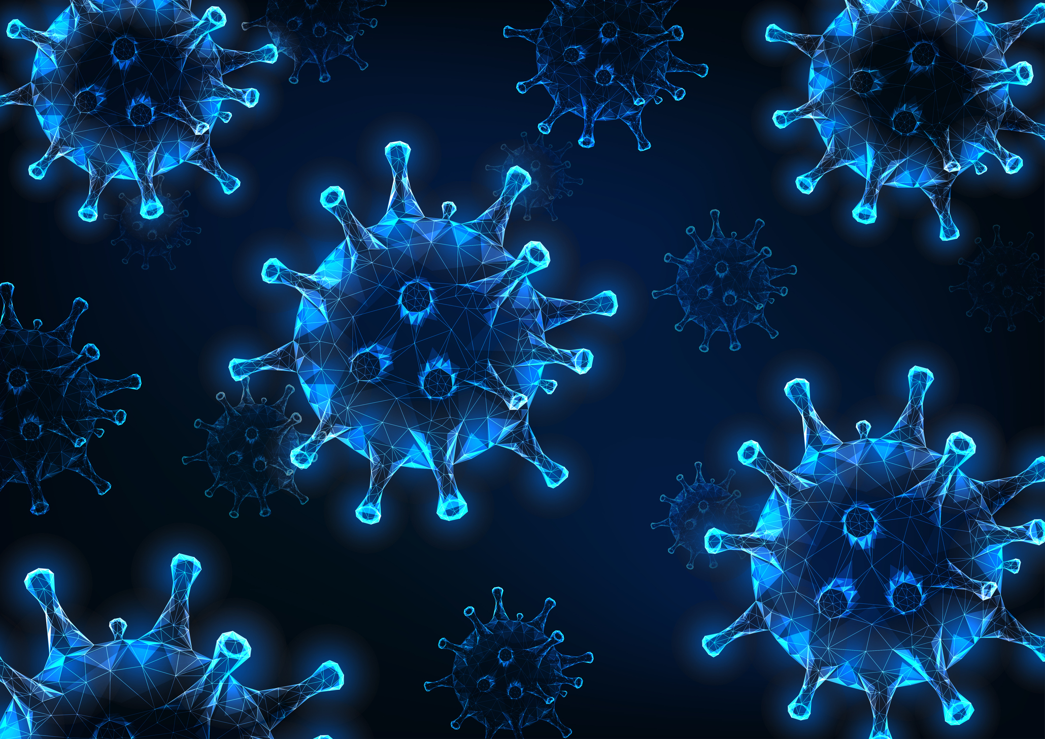 Virus cells in polygon style